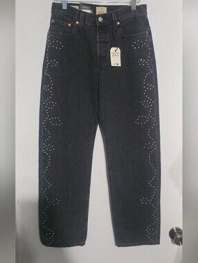 Levis Womens 501 '90s Studded Jeans Black Size 26 X 30 NWT